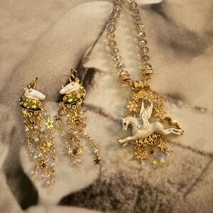Kirk’s Folly magnetic unicorn necklace and unicorn earrings